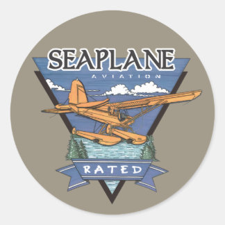 Seaplane Aviation Rated Classic Round Sticker