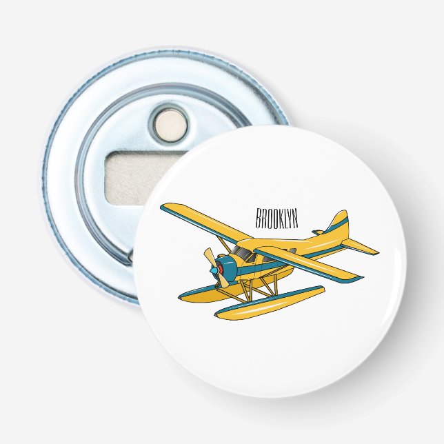 Seaplane cartoon illustration  bottle opener (Front)