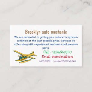 Seaplane cartoon illustration business card