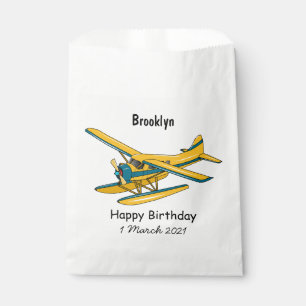 Seaplane cartoon illustration favour bag