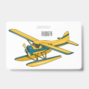 Seaplane cartoon illustration  ID badge