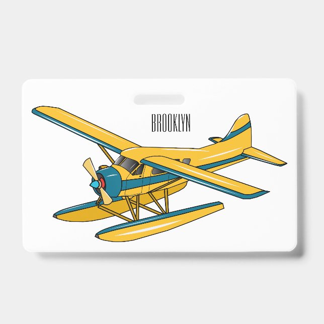 Seaplane cartoon illustration  ID badge (Front)