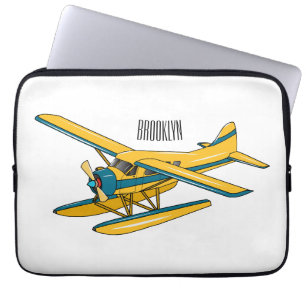 Seaplane cartoon illustration laptop sleeve
