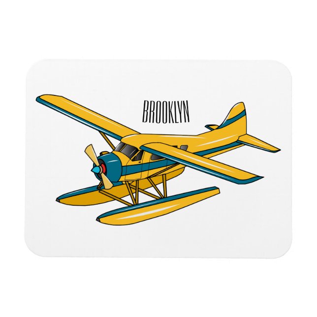 Seaplane cartoon illustration  magnet (Horizontal)