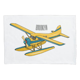Seaplane cartoon illustration  pillowcase