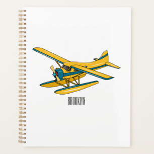 Seaplane cartoon illustration planner