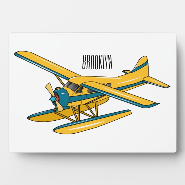 Seaplane cartoon illustration  plaque (Front)