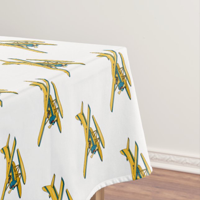 Seaplane cartoon illustration  tablecloth (In Situ)