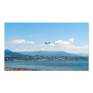 Seaplane taking off over Vancouver bay Photo Print