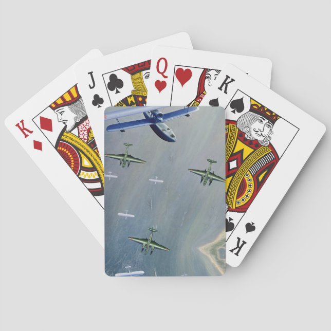 Seaplanes, 1933 (oil on canvas) playing cards (Back)