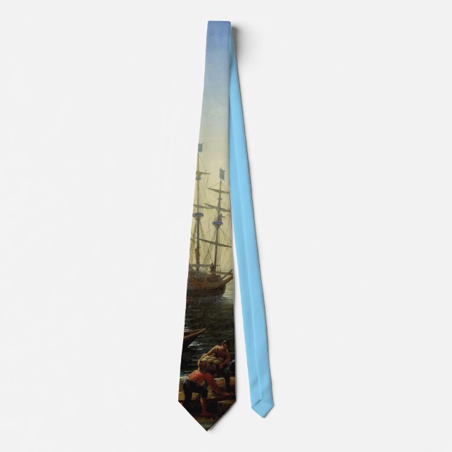 Seaport Embarkation Saint Ursula Claude Lorrain Tie (Front)