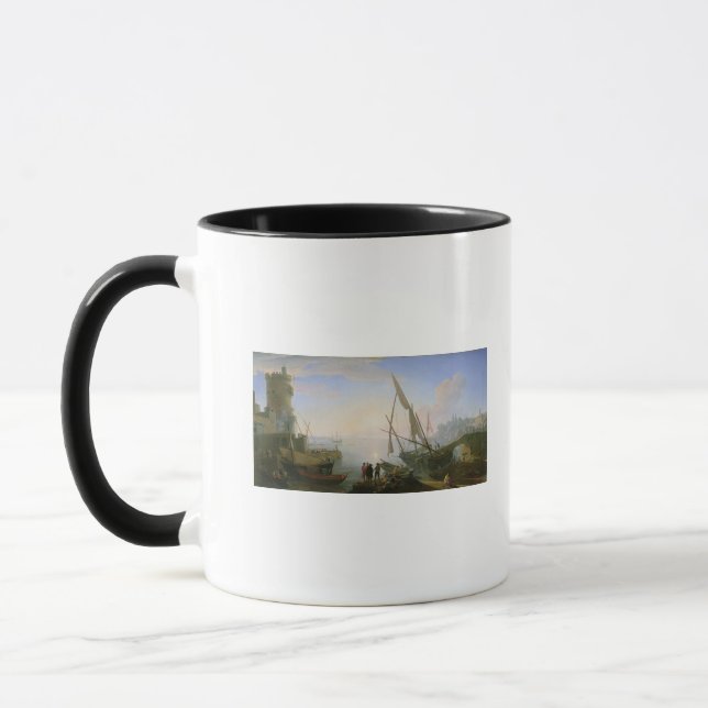 Seaport with sunset mug (Left)