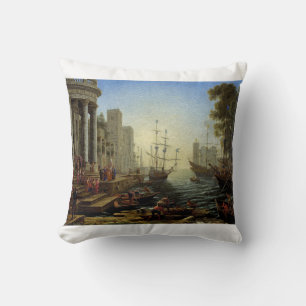 Seaport with the Embarkation of Saint Ursula Cushion