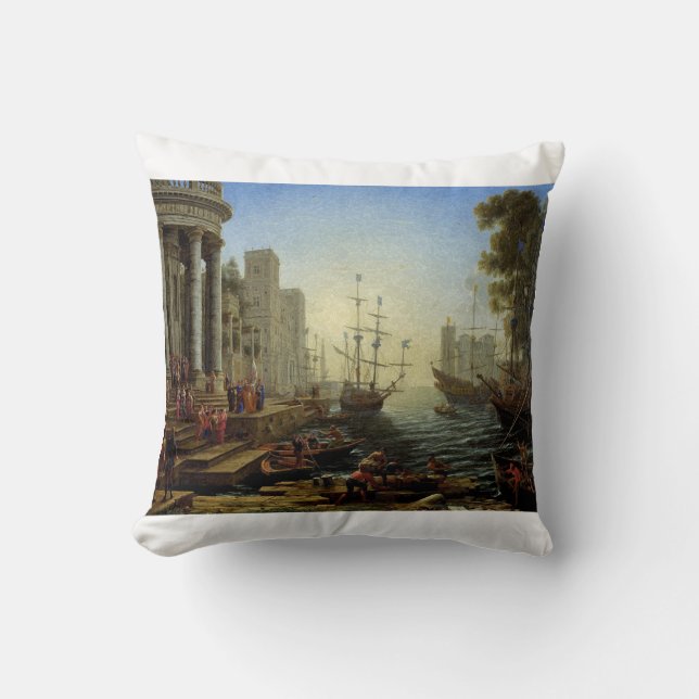 Seaport with the Embarkation of Saint Ursula  Cushion (Front)