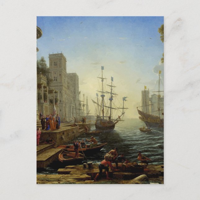 Seaport with the Embarkation of Saint Ursula  Postcard (Front)