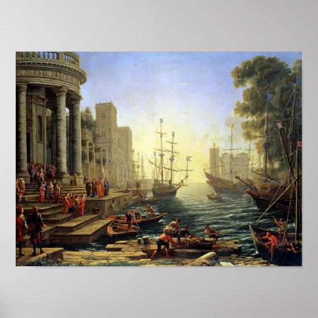 Seaport with the Embarkation of St. Ursula Poster (Front)