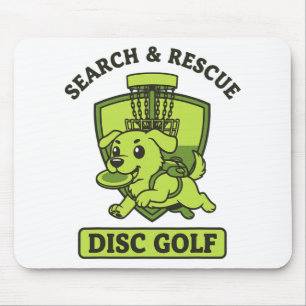Search And Rescue Disc Golf Dog Flying Disc Mouse Pad