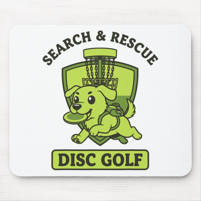 Search And Rescue Disc Golf Dog Flying Disc  Mouse Pad (Front)