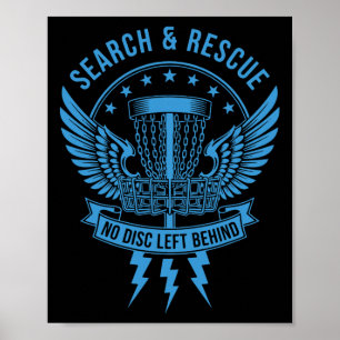 Search And Rescue No Disc Left Behind Disc Golf Sk Poster