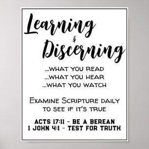 Search Scripture White with Black Script Poster