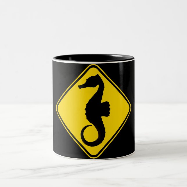 Searhorse Crossing ! Two-Tone Coffee Mug (Center)