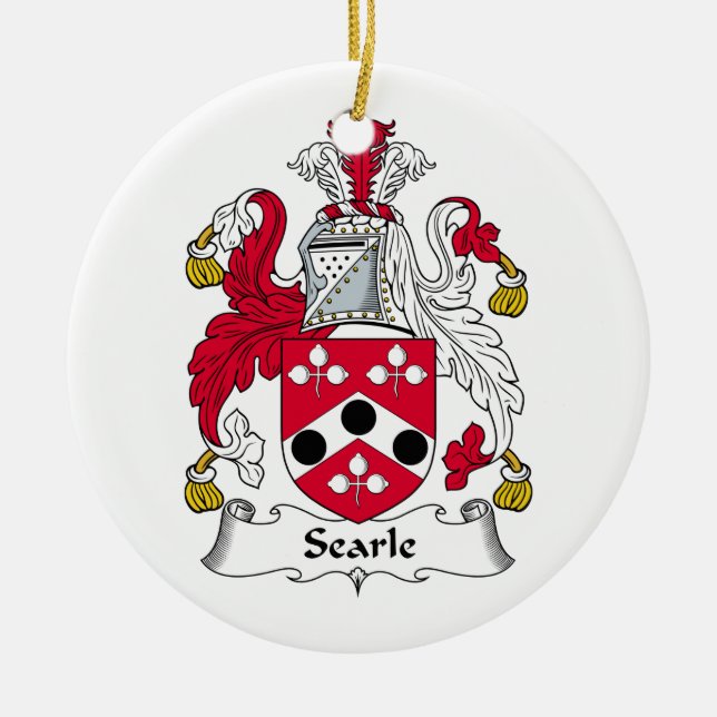 Searle Family Crest Ceramic Tree Decoration (Front)