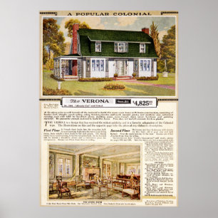 Sears 1920s Verona Colonial House Poster