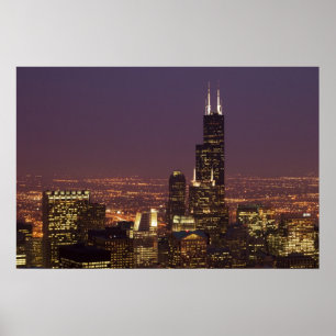 Sears Tower Evening Poster