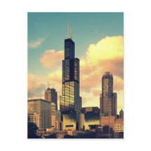 Sears Tower / Willis Tower Postcard - Sunset