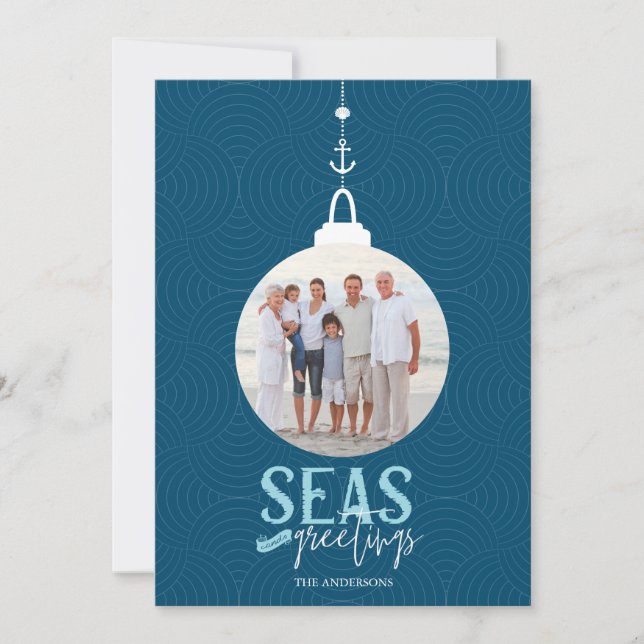 Seas and Greetings Flat Holiday Card (Front)