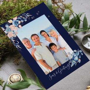 Seas and Greetings Nautical Christmas Photo Postcard
