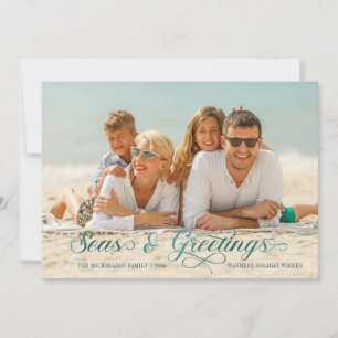 Seas and Greetings Nautical Holiday Photo Card