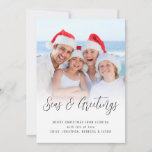 Seas and Greetings Photo Overlay Christmas Holiday Card<br><div class="desc">Seas and Greetings Photo Overlay Christmas. Modern style easily personalise with your photo and change text as required.</div>