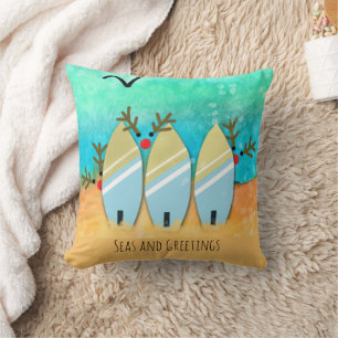 Seas and Greetings Reindeer Coastal Cushion
