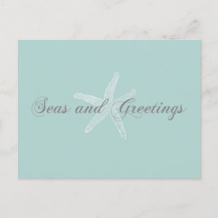 Seas and Greetings Seasons Greetings Starfish Holiday Postcard