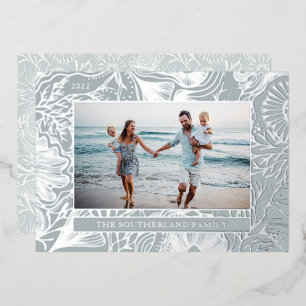Seas & Greeting Ocean Marine Life Photo Foil Holiday Card