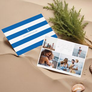 Seas & Greetings Blue Nautical Multiple Photo Foil Holiday Card
