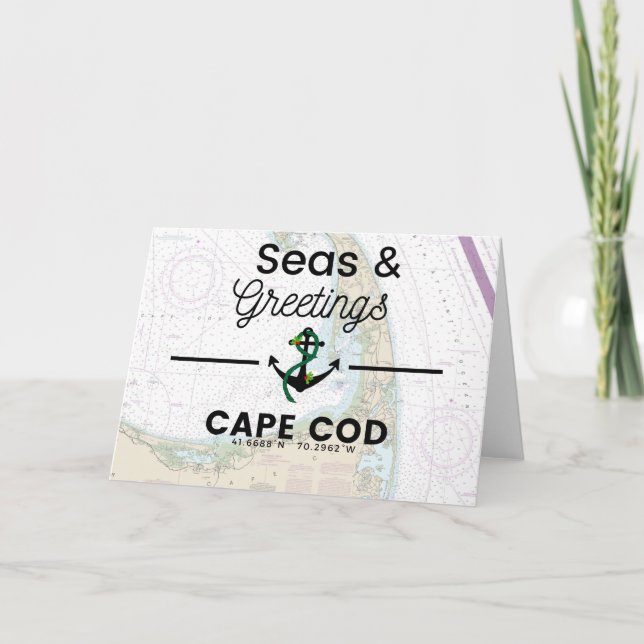 Seas & Greetings Chart- Cape Cod Holiday Card (Front)