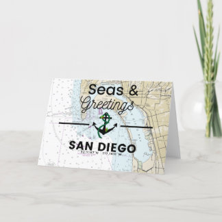 Seas & Greetings Chart-  San Diego Holiday Card