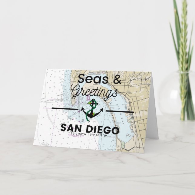 Seas & Greetings Chart-  San Diego Holiday Card (Front)