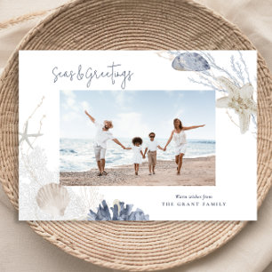 Seas & Greetings Coastal Holiday Photo Card
