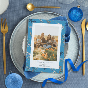 Seas & Greetings Coral Blue Holiday Photo Card
