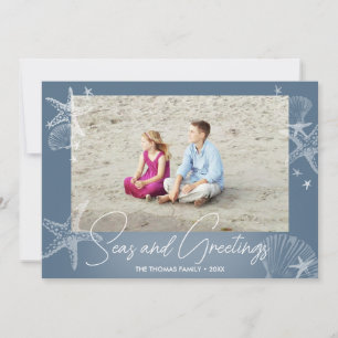 Seas & Greetings Family Photo Beach Starfish Holiday Card