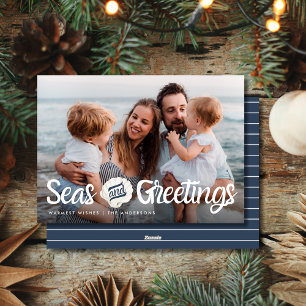 Seas & Greetings Family Photo Christmas Card