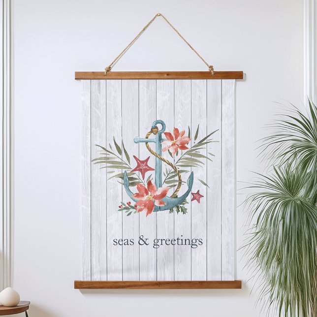 Seas & Greetings | Nautical Christmas Hanging Tapestry (Creator Uploaded)