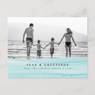 Seas & Greetings Ocean Family Photo Christmas Card