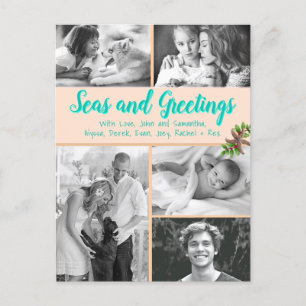 Seas n Greetings Family Photo Collage Postcard