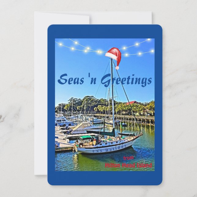 Seas n Greetings from Hilton Head Island Christmas Holiday Card (Front)