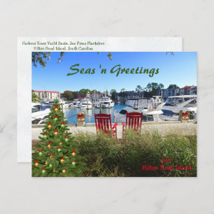 Seas n Greetings from Hilton Head SC Harbour Town Postcard