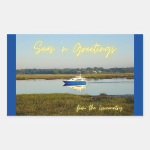 Seas n Greetings from the Lowcountry Hilton Head  Rectangular Sticker